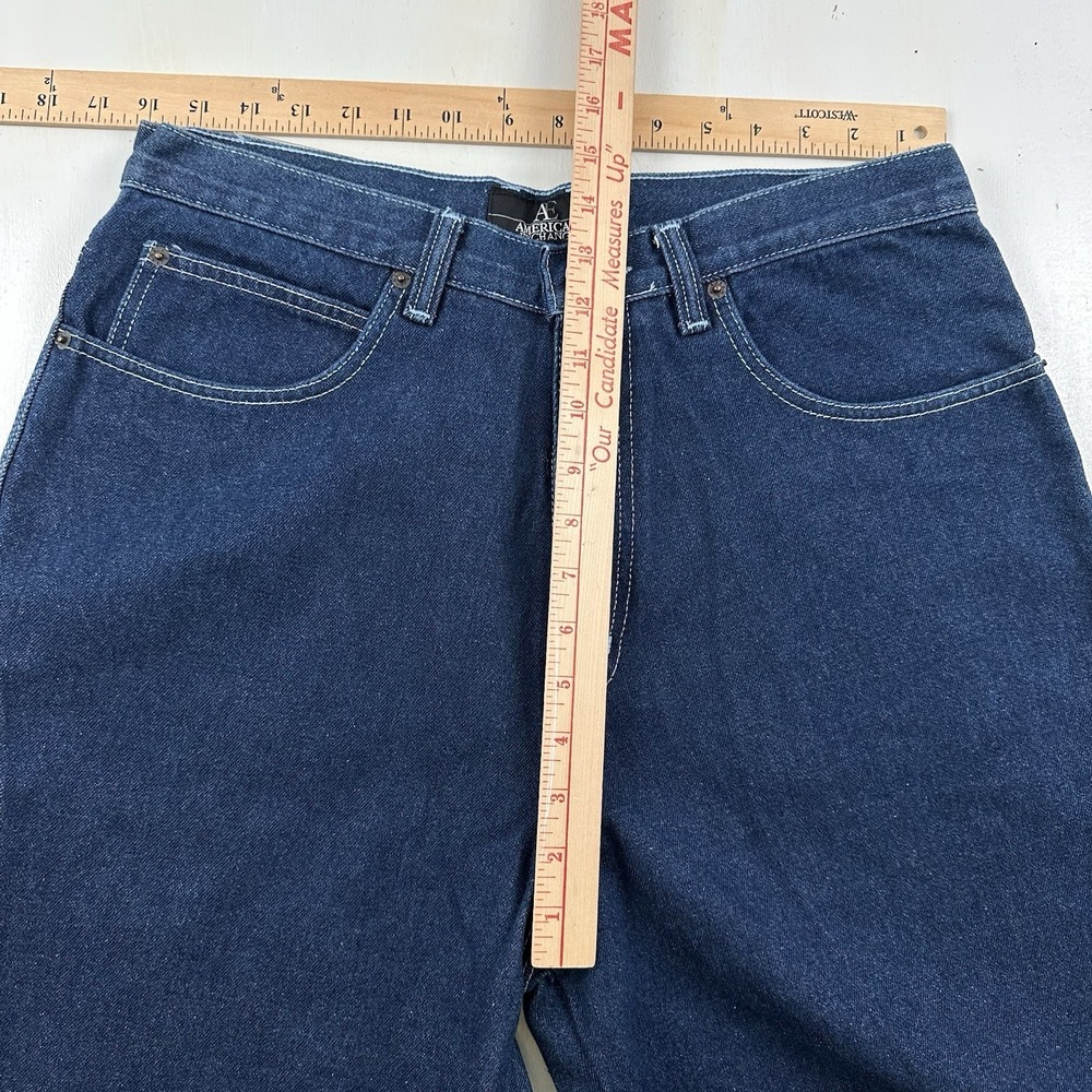 VTG 90s American Exchange Baggy Wide Leg Jeans Men Fits 32x30 Blue Hiphop Skater - Picture 5 of 10